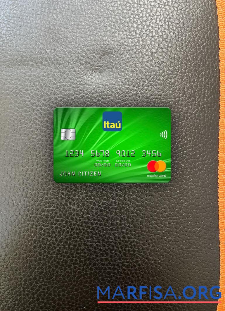 Realistic Uruguay Itau bank mastercard photolook front template